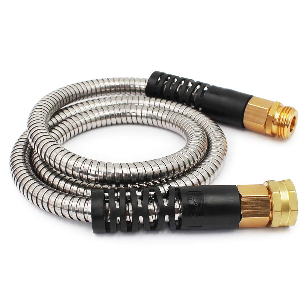 Cesun Metal Garden 5FT, Short Connector, Water Lead-in Hose Extension, Extremely Flexible, for Hose Reel/RV/Dehumidifier, Lightweight/Durable/Drinking Water Safe, Female to Male