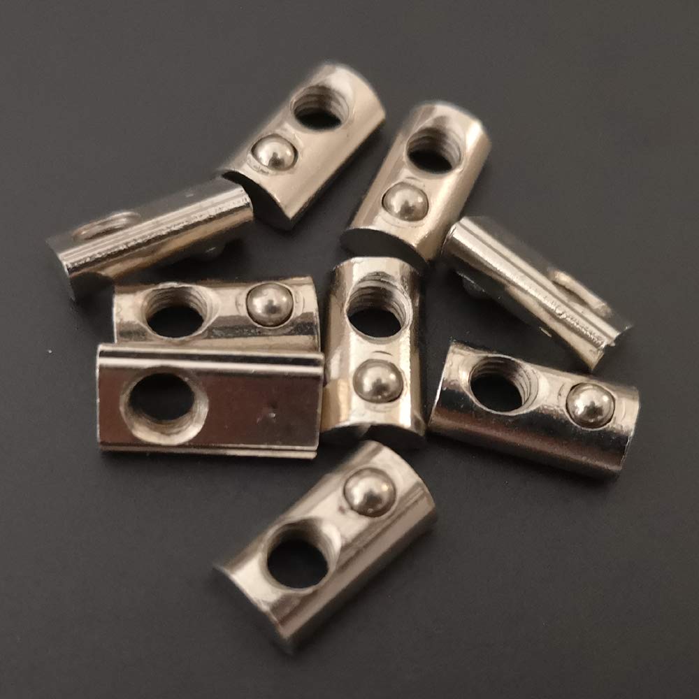 100-Pack 2020 2040 2060 Roll in Spring Loaded T Nut M5 for 20x20 20 Series Aluminum Extrusions 6mm Slot Aluminum Profile Accessories (m5)