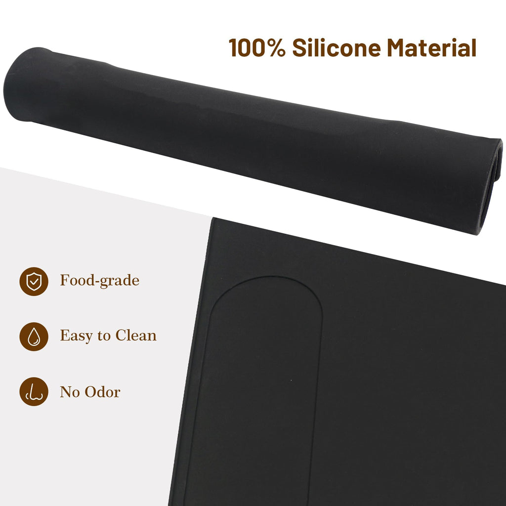 USEAMIE Coffee Maker Mat, Silicone Base Under Coffee Machine With Lip, Automatic and Semi-automatic Coffee Machines Espresso Accessory, Multifunctional Rubber Mat (13.8"x18.9")