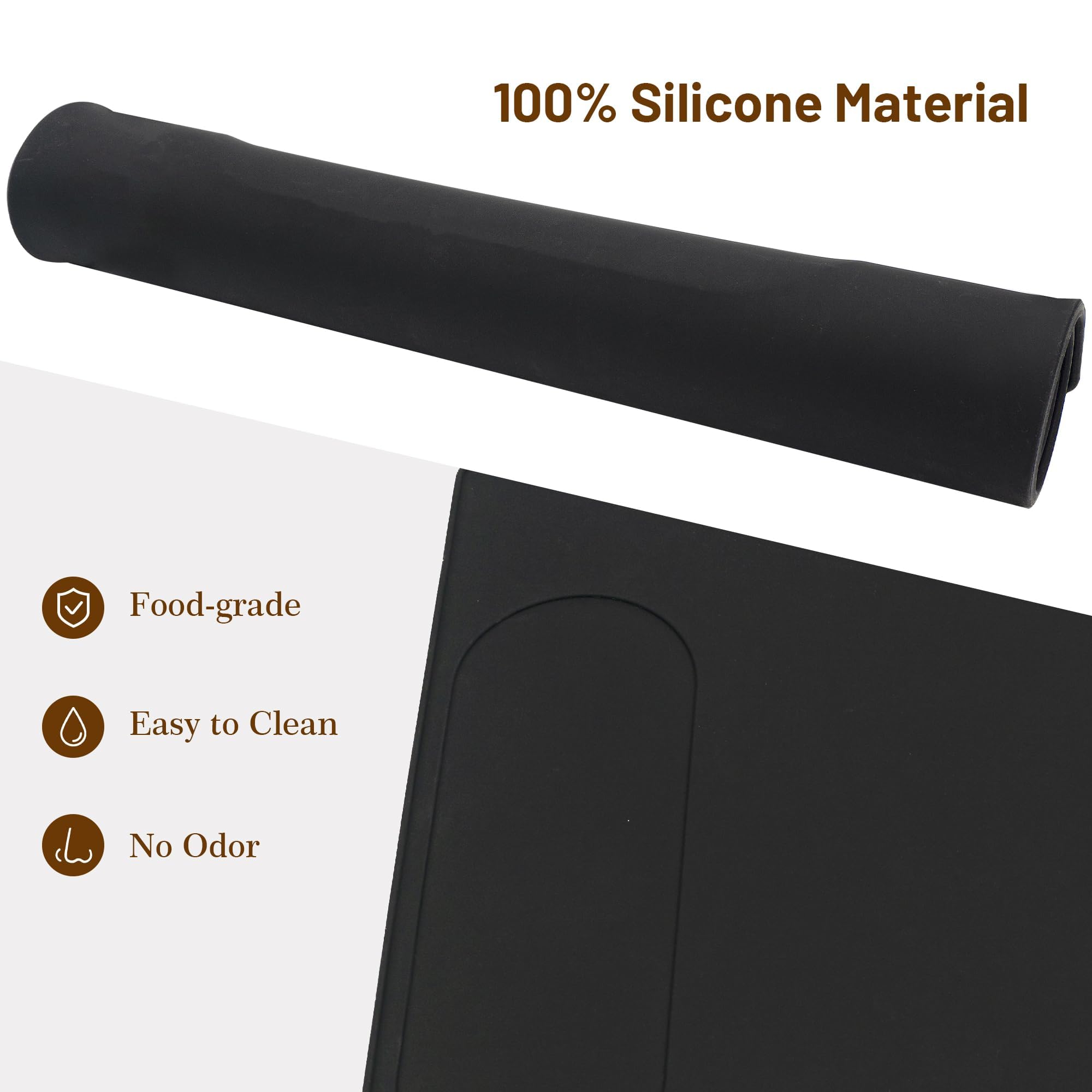 USEAMIE Coffee Maker Mat, Silicone Base Under Coffee Machine With Lip, Automatic and Semi-automatic Coffee Machines Espresso Accessory, Multifunctional Rubber Mat (13.8"x18.9")
