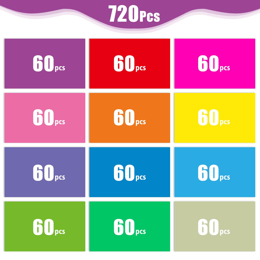 720 Pcs Colored Label Stickers,Moving Labels, Name Stickers, 12 Colors, 3" x 2"