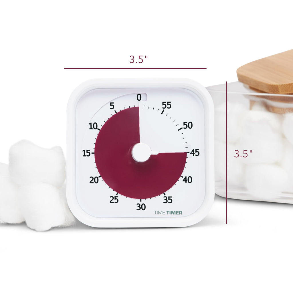 TIME TIMER Time Timer MOD - 60-Minute Visual Timer Home Edition, for Home Schooling, School Desk, Office Desk and Meetings, White