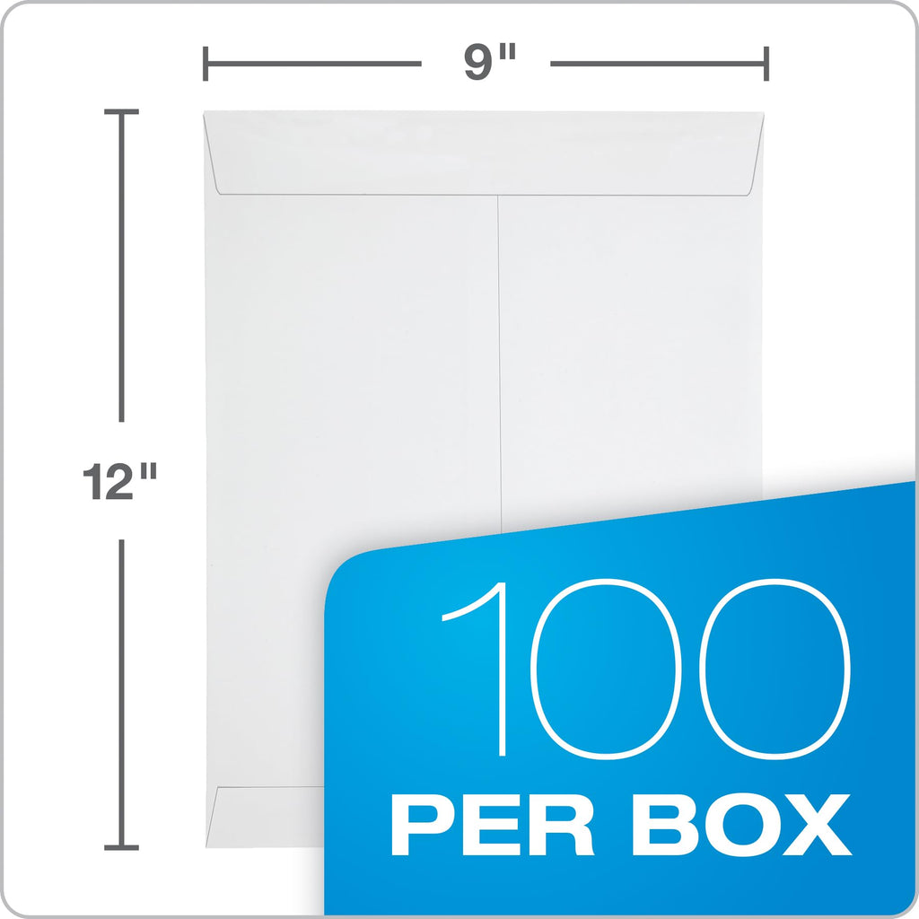 Columbian 9 x 12 Catalog Envelopes, Self Seal Closure, 28 lb White Wove, for Mailing Flat Letter Size Documents, 100 Per Box (COLO342)