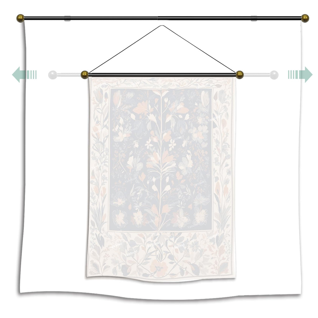Tapestry Hanging Telescopic Rod Aesthetic Tapestries Room Deco Scalable Wall Hanging Bar Banner Hanger Pole (17-32 inch/Gold/Black)