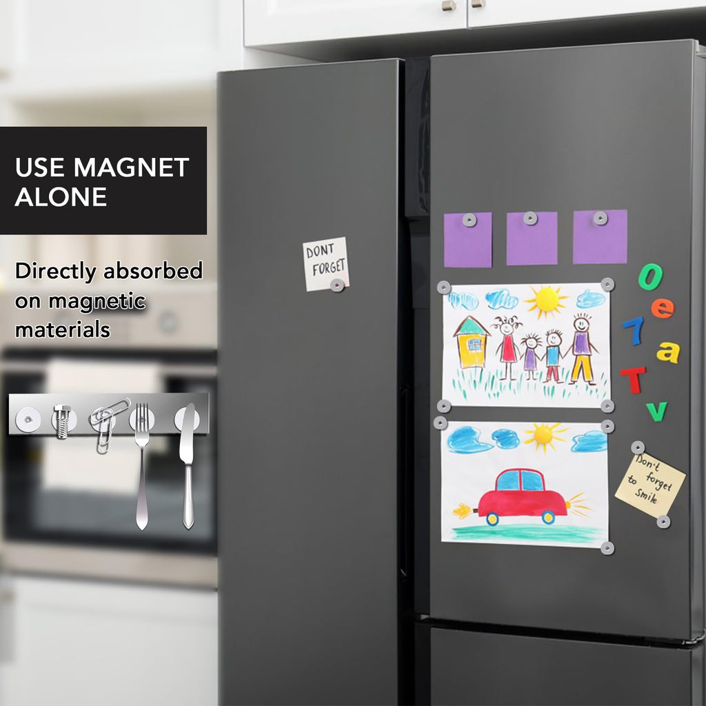 DIYMAG Disc Magnets, Rare Earth Magnets with Hole for Kitchen Cabinet, Tool Storage, Office and Crafts, Disc Button Magnet, 45 PCS