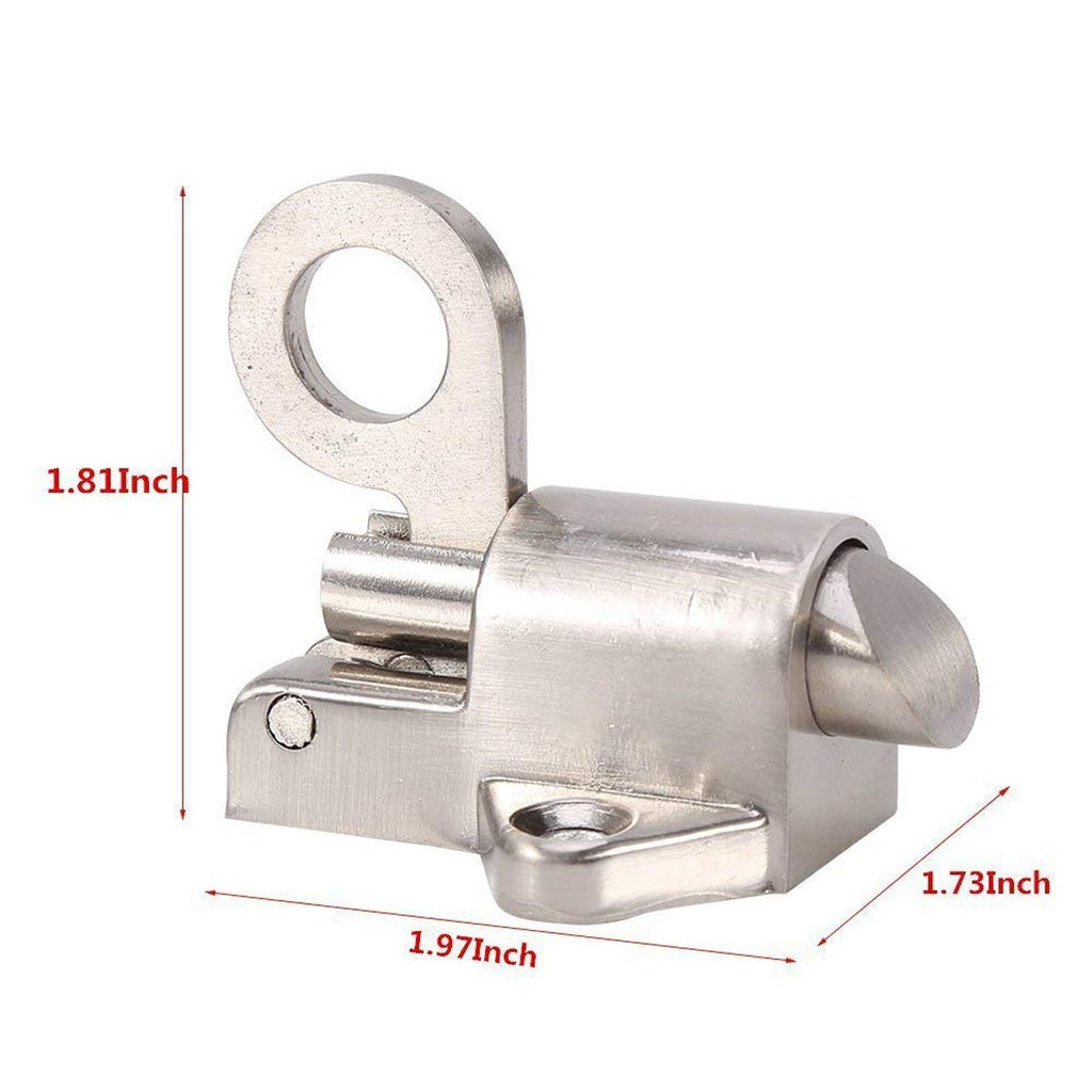 Latch Lock, Zinc Alloy Security Pull Spring Bounce Door Bolt for Window Shed Gate Toilet Bedroom