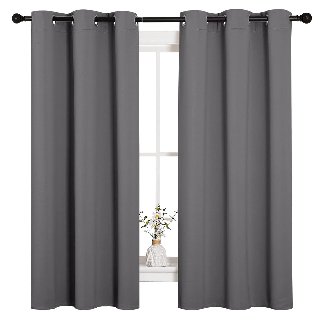 NICETOWN Blackout Curtains 2 Panels for Bedroom- Thermal Insulated Grommet Blackout Curtains 63 Inches Long for Living Room/Kitchen Rideaux occultants (2 Panels, W42 x L63 -Inch,Grey)
