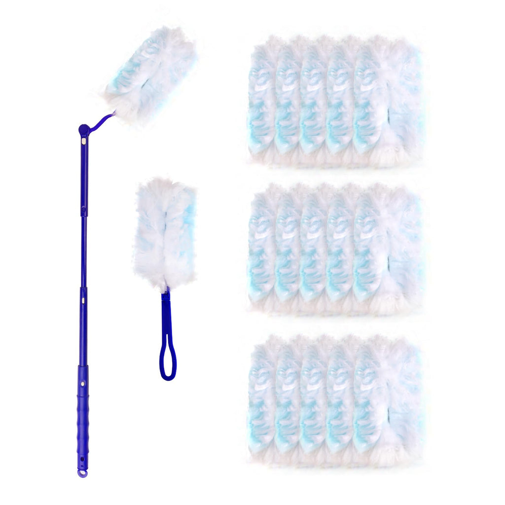 UKEENOR 180° Multi Surface Duster Refills Kit With Extender Handle (1 Long + 1 Short Handle + 15 Refills)