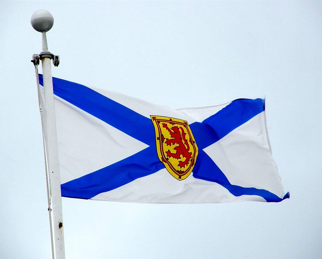 Canada Nova Scotia Flag 3' X 5' Large,150D Thick Polyester Quadruple Stitched Fly Ends- Indoor/Outdoor Canadian Province Ns Flags 36x60inch Yard Decoration Created in 1858