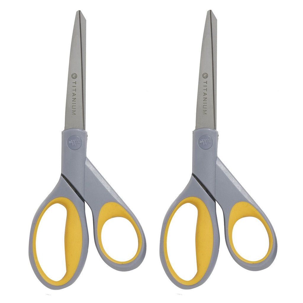 Westcott 8” Titanium Bonded Scissors, 2-Pack- Durable Multipurpose Scissors for Office, Home, and School Use, Sharp Precision Blades for Everyday Cutting (13901)