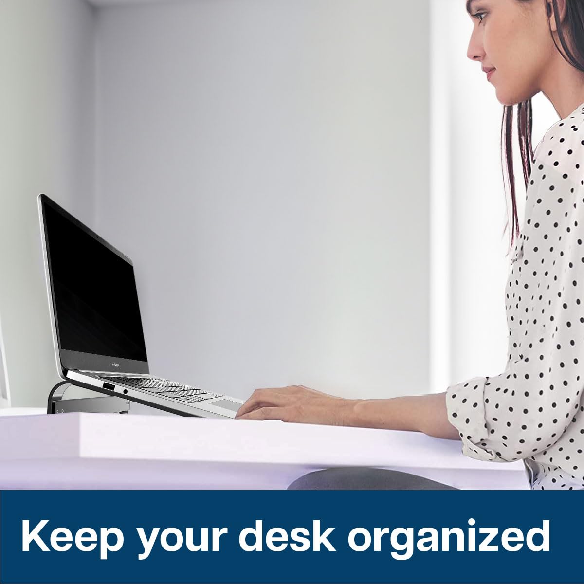 MMOBIEL Laptop Stand - Riser 10 to 18 inches - Ventilated Laptop Holder Universal - Stand for Desk Compatible with MacBook, Notebook, ASUS and More - Incl. Tools - Black Aluminum