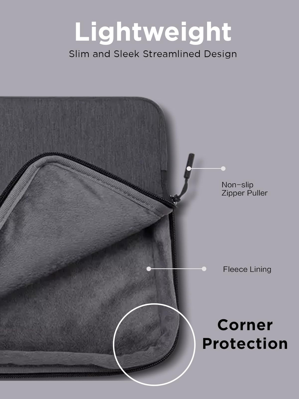 Lenovo Urban Laptop Sleeve for 13" Notebook, Water Resistant, Soft Padded Compartments, Accessory Storage, Reinforced Rubber Corners, Extendable Handle, GX40Z50940, Charcoal Grey