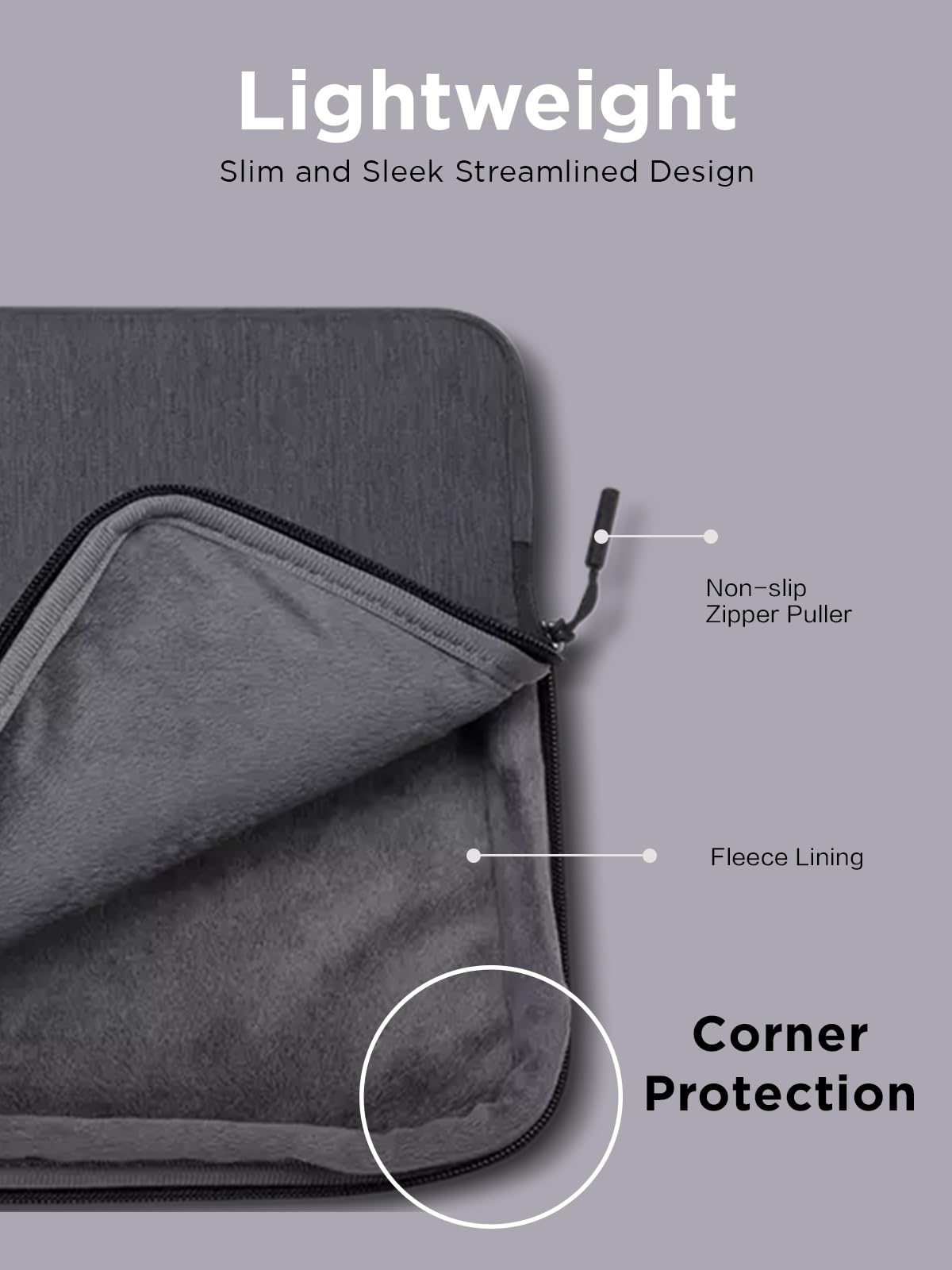 Lenovo Urban Laptop Sleeve for 13" Notebook, Water Resistant, Soft Padded Compartments, Accessory Storage, Reinforced Rubber Corners, Extendable Handle, GX40Z50940, Charcoal Grey
