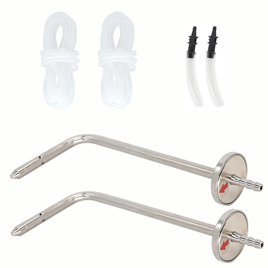 Dpttmlaci Static Pressure Probes Kit for HVAC, 2X Static Tubes with Magnet, 2X 1.8m Silicone Soft Tubes (3mm ID), 2X Manometer Tube Adapter/Fitting 3/16" to 5/16"