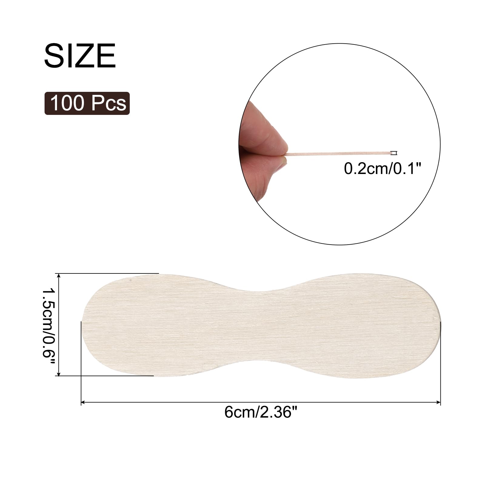DMiotech 100 Pack 24" x 0.6" Wooden Ice Cream Paddle Spoons Bulk Disposable Ice Cream Tasting Sticks Dessert Spoons for Tasting, Craft