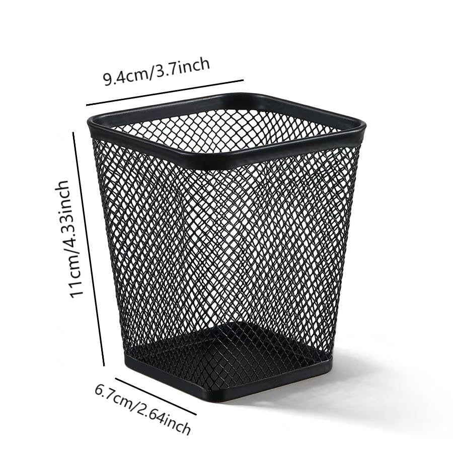 Gonice 6 Pack Pencil holder, Mesh Pen Holder for Desk, Black Pen Cup Desk Organizer for Home, Schoo and Office