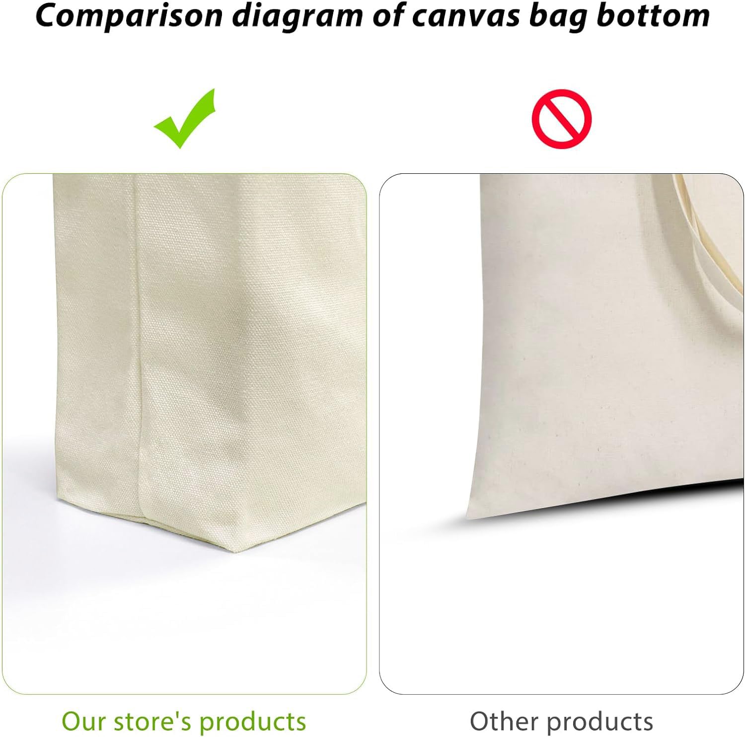 Faylapa 6 Pack Canvas Tote Bags,Heavy Duty Reusable Grocery Shopping Bag 12.2"x14.2" Blank Cotton Bags for Decorating Christmas Crafts DIY Painting (Beige)