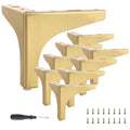 JMIATRY 8PCS Gold Metal Furniture Legs 4 Inches/ 10cm Metal Legs for Furniture Metal Couch Legs 4 inch Replacement Furniture Legs for Dresser Couch Cabinet Bed Chair