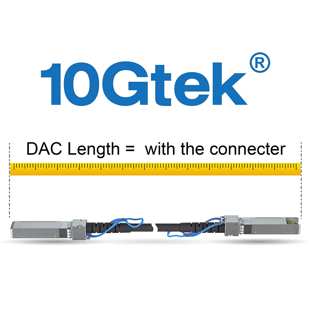 10GTEK SFP+ DAC Twinax Cable, 10G SFP+ to SFP+ Direct Attach Copper Patch Passive Cable for Cisco SFP-H10GB-CU1M, Ubiquiti UniFi UC-DAC-SFP+, Meraki, Mikrotik, Netgear, D-Link and More, 1-Meter(3.3ft)