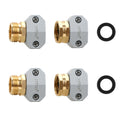 STYDDI Garden Hose Repair Connector Fitting, Aluminum Mender Female and Male Hose End Connector with Zinc Clamp, Fit 5/8-Inch and 3/4-Inch Garden Hose, 2 Sets