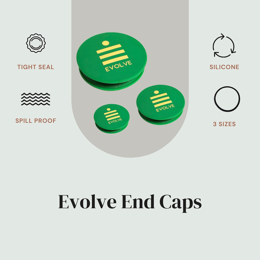 Evolve Cleaning Silicone End Caps – Secure Leak-Free Seal, Waterproof & Stretchable Fit, Smell-Resistant Closure, Heat-Resistant & Easy to Clean, Ideal for Storage, Travel & Cleaning, 1 Pack, 3 Sizes