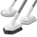 Mitclear Floor Scrub Brush, 3-in-1 Shower Scrubber Tub Tile Floor Cleaner with Adjustable Handle(53IN), Long Floor Cleaning Brush with 3 Detachable Heads for Bathroom Kitchen Tub Tile Floors Walls