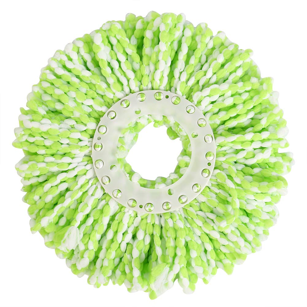 Spin Mop Head Refills Microfiber Round Spin Mop Head Replacement for Universal Spin Mop System for Home Commercial Use (Green White)