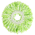 Spin Mop Head Refills Microfiber Round Spin Mop Head Replacement for Universal Spin Mop System for Home Commercial Use (Green White)