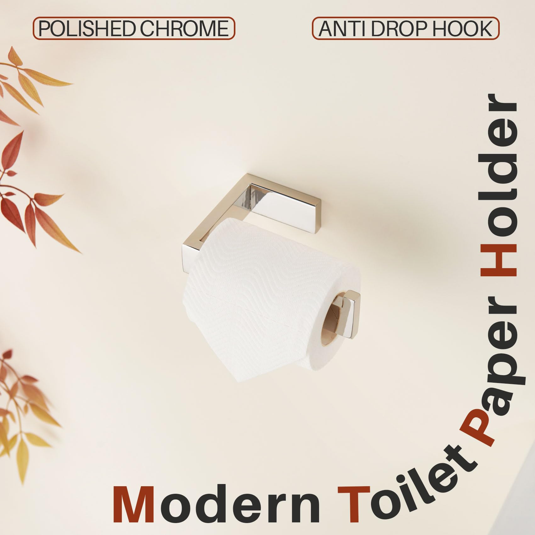 KOKOSIRI Toilet Paper Holder Chrome for Kitchen Bathroom Washroom Toilet Roll Holder Hold Mega Rolls Wall Mounted Polished Stainless Steel B2009CH
