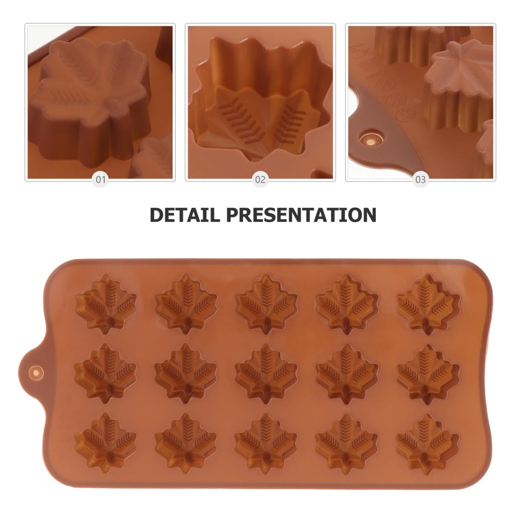 DECHOUS 4 Pack Maple Leaf Candy Mold: Silicone Maple Syrup Candy Molds Tray for Chocolate Gummies Candies Fondant Home Party
