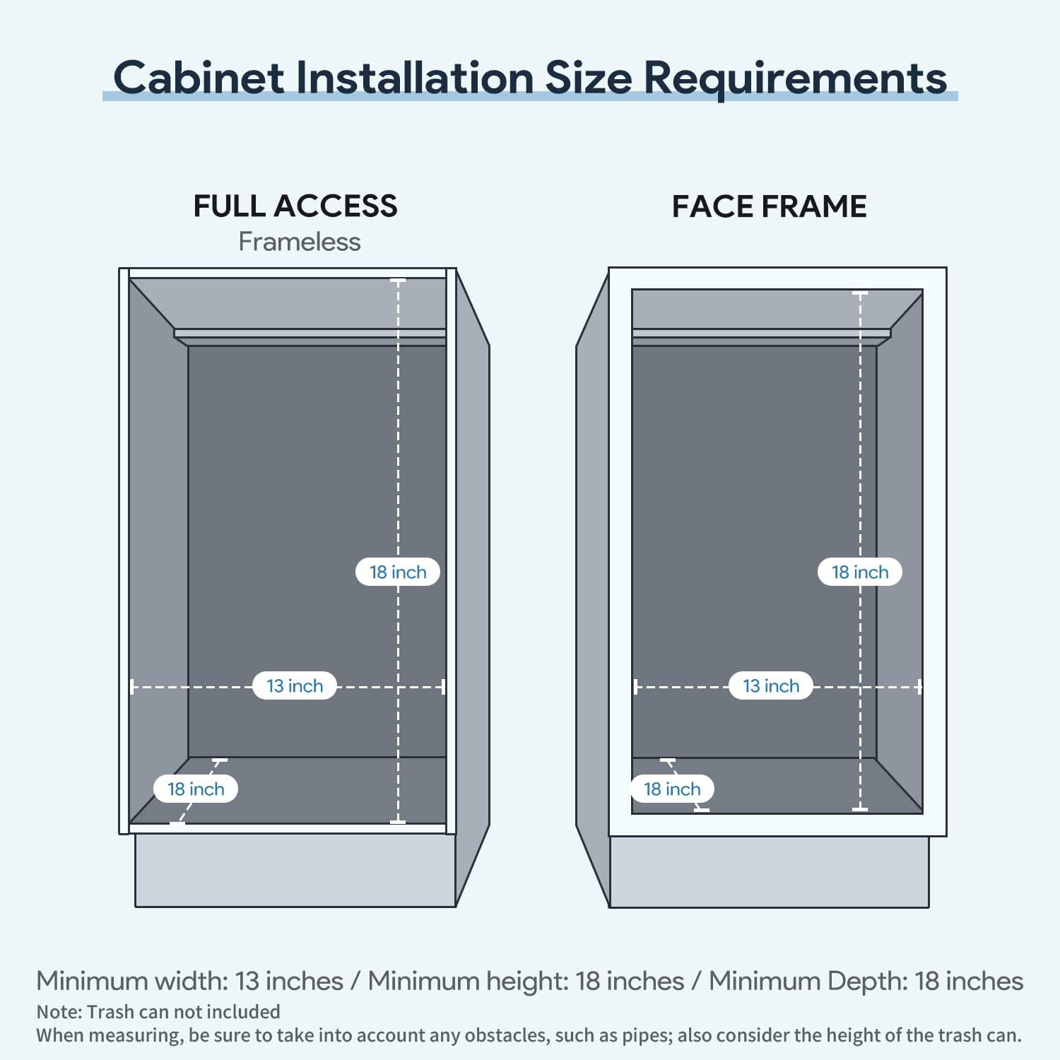 Pull Out Garbage Bin Kitchen,Roll Out Trash Can Under Cabinet,Under Sink Slide Out Organizer,Cabinet Garbage Can Slide Out Kit with Silicone Handle,Chrome-Waste Bin Not Included