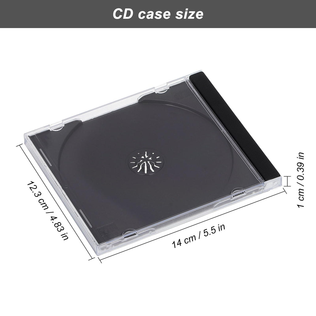 Unomor Clear CD Jewel Cases Standard Size 6 Pack - Plastic CD DVD Replacement Cases, Stackable Disc Organizer with Interlocking Tray for Music Movie Collection and Home Media Storage
