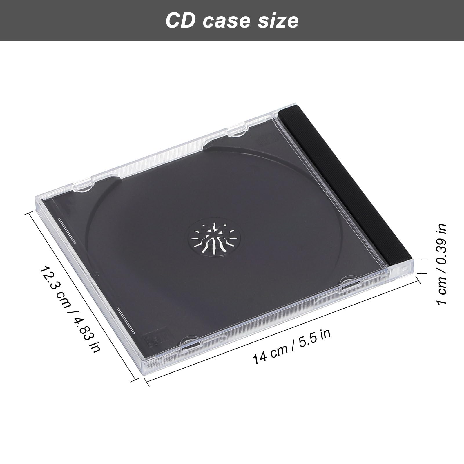 Unomor Clear CD Jewel Cases Standard Size 6 Pack - Plastic CD DVD Replacement Cases, Stackable Disc Organizer with Interlocking Tray for Music Movie Collection and Home Media Storage
