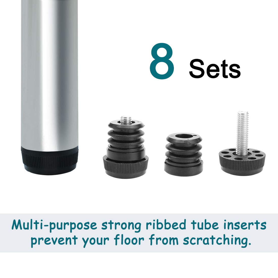 uxcell Leveling Feet 1" 25mm OD Round Insert Furniture Adjustable Leveler 8 Sets