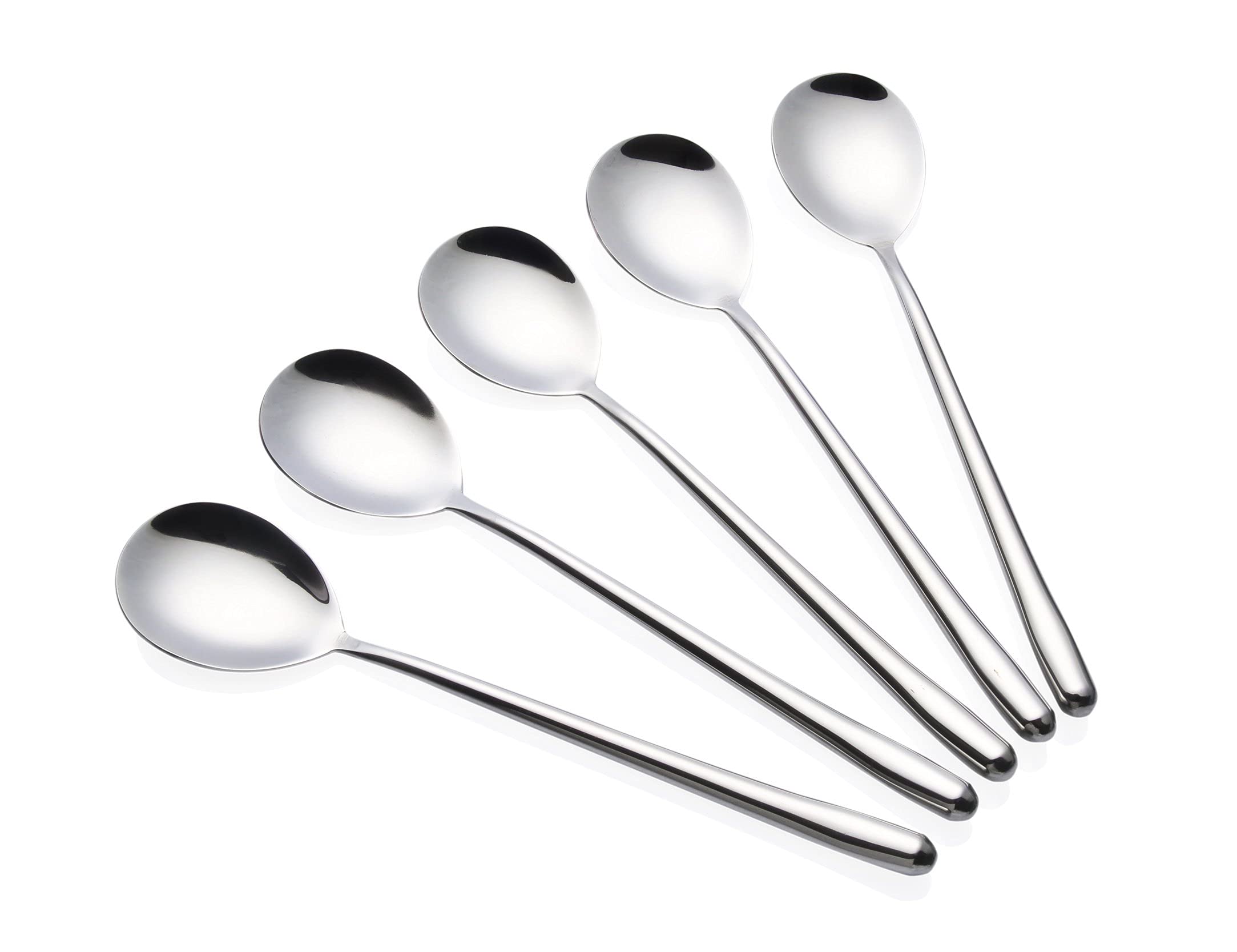 Miupoo Korean Soup Spoons Stainless Steel Long Handle Tablespoon Pack of 5