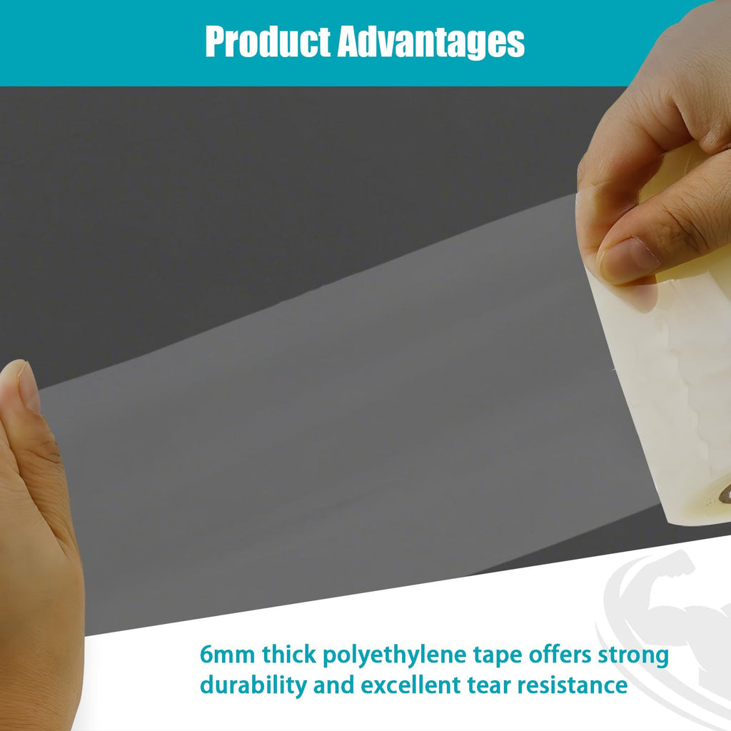 Greenhouse Repair Tape, 6in x 82ft Clear Waterproof Tape Outdoor Polyethylene Greenhouse Plastic Film Tape for Greenhouse Sheeting Coverings Sealing Tape