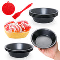 Quyimy 8 Pack Mini Pie Pans, 5 Inch Pie Tins Reusable Round Small Quiches Pans, Carbon Steel Tart Pan Nonstick Small Pot Bakeware for Dessert, Cake, Fruit and Meat