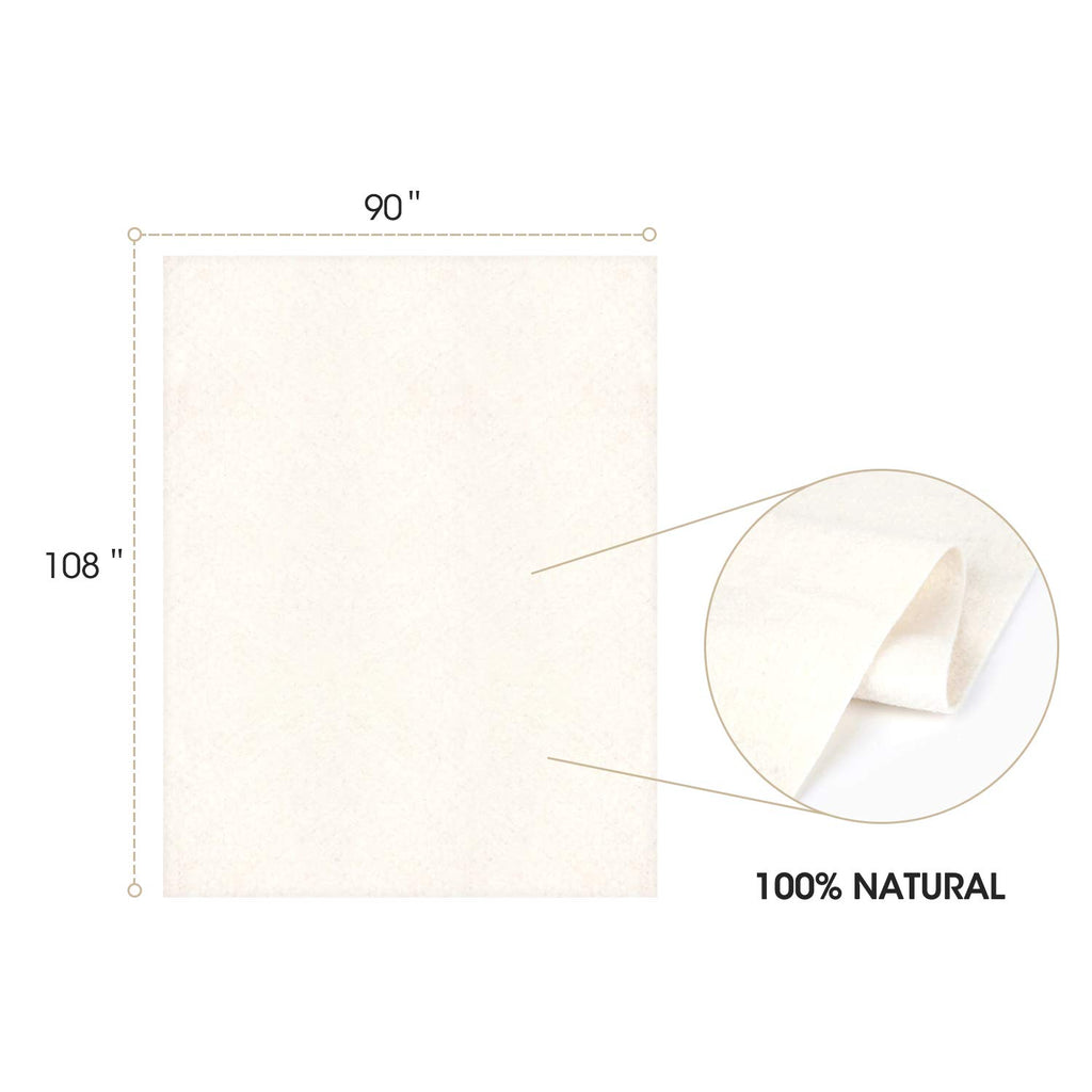 Blosail 90 Inches X 108 Inches Natural Cotton Quilt Batting for Quilting, Craft Patchwork & Quilts – Soft & Breathable for All Season Use