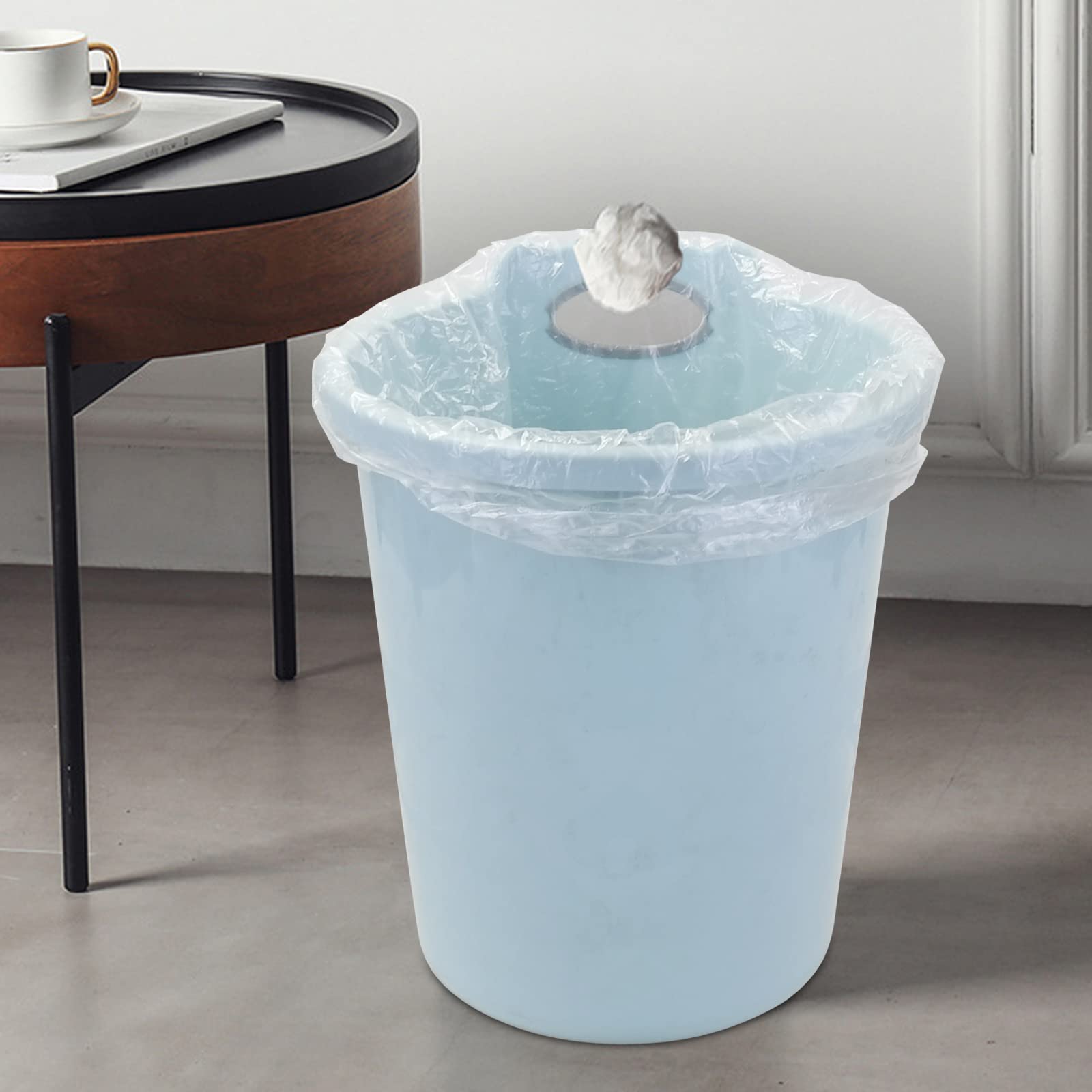 Ponpong 5 Gallon Clear Trash Bags, 20 L Garbage Bags for Bathroom Kitchen, 150 Counts/6 Rolls
