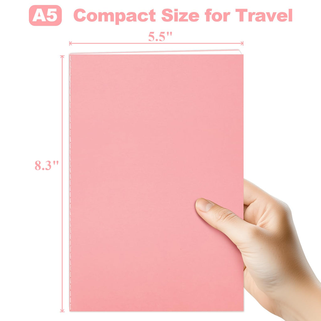 12 Pack A5 Blank Notebooks Bulk, 8.5x5.5" Unlined Journals 60 Pages(30 Sheets) Kraft Sketchbook Notebook for Kids Students School Office Home (2Pcs x 6 Colors)