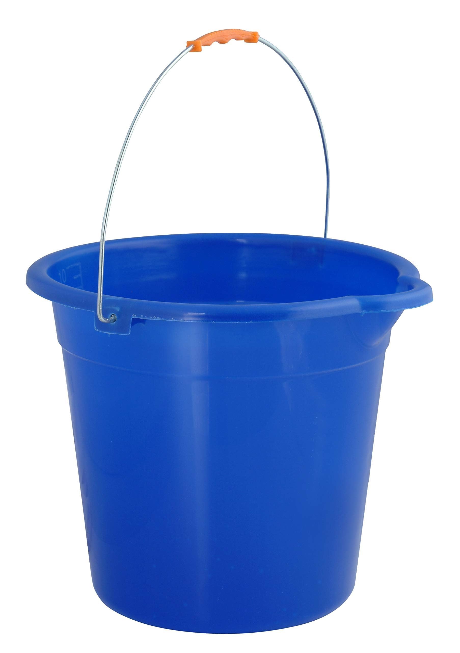 Mop Bucket 2.5 Gallon Bucket for Cleaning - Plastic Car Wash Bucket with Grip Handle - Royal Blue Bucket Small Durable Plastic Pail for Fishing, Mopping, Cleaning -10 Liter Camping Buckets
