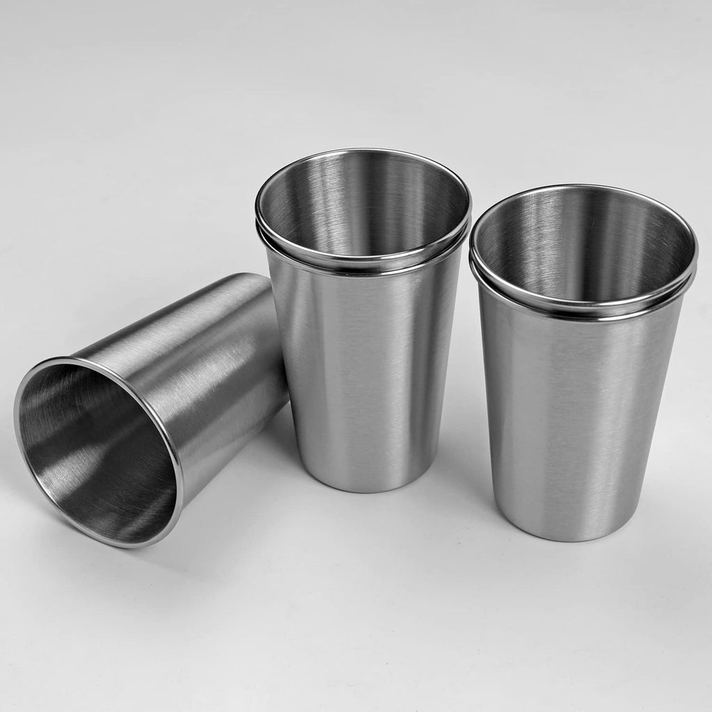 CAMBUY Stainless Steel Cups 18 oz Unbreakable and Reusable Drinking Cups Eco-Friendly Healthy Tumbler Set for Milk Juice and Water Dishwasher Safe (5 Pcs)