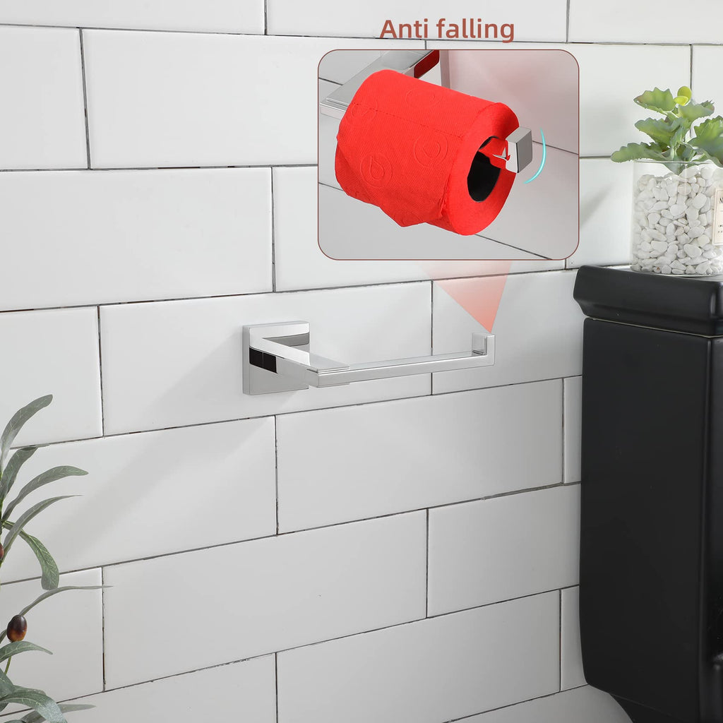 KOKOSIRI Chrome Toilet Paper Holder for Kitchen Bathroom Washroom Toilet Tissue Roll Holder Hold Mega Rolls Stainless Steel, Wall Mounted B2006CH