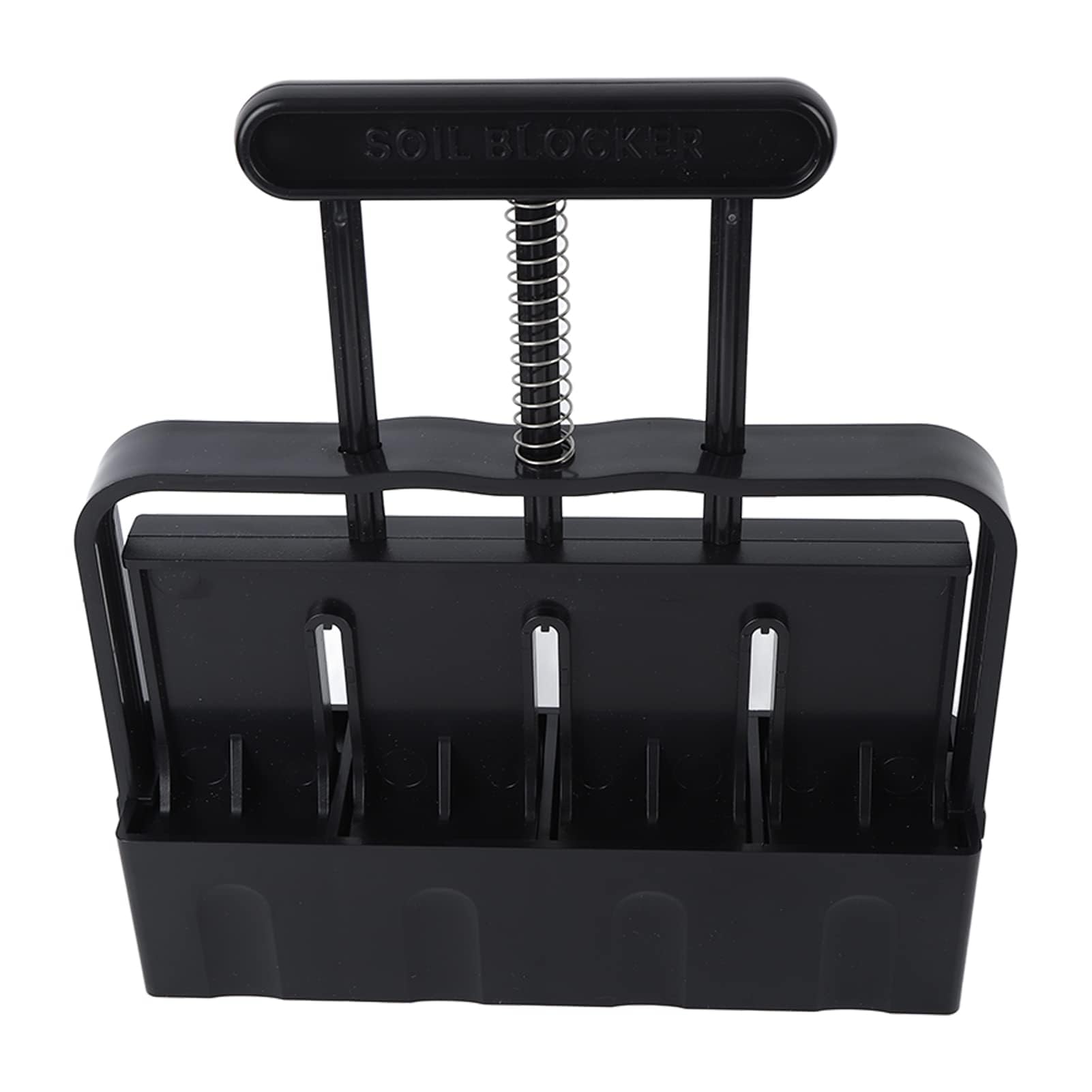 Soil Blocker with Comfortable Handle, 4 Cell Soil Block Maker 2 Inch Mold Blocking Tool for Seed Starting Germination, Grow Seedling No Transplant Shock
