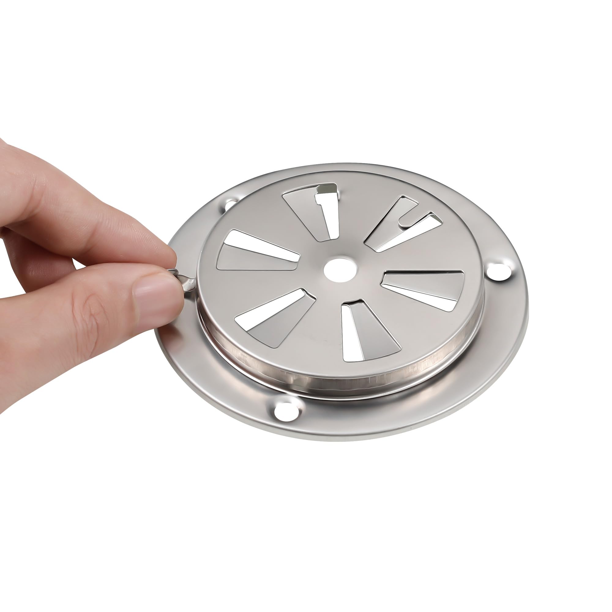 BBQ Smoker Air Vent Set, 2 Pieces Stainless Steel Grill Damper for Increased Airflow, Replacement Parts for Grill, Stove and Smoker