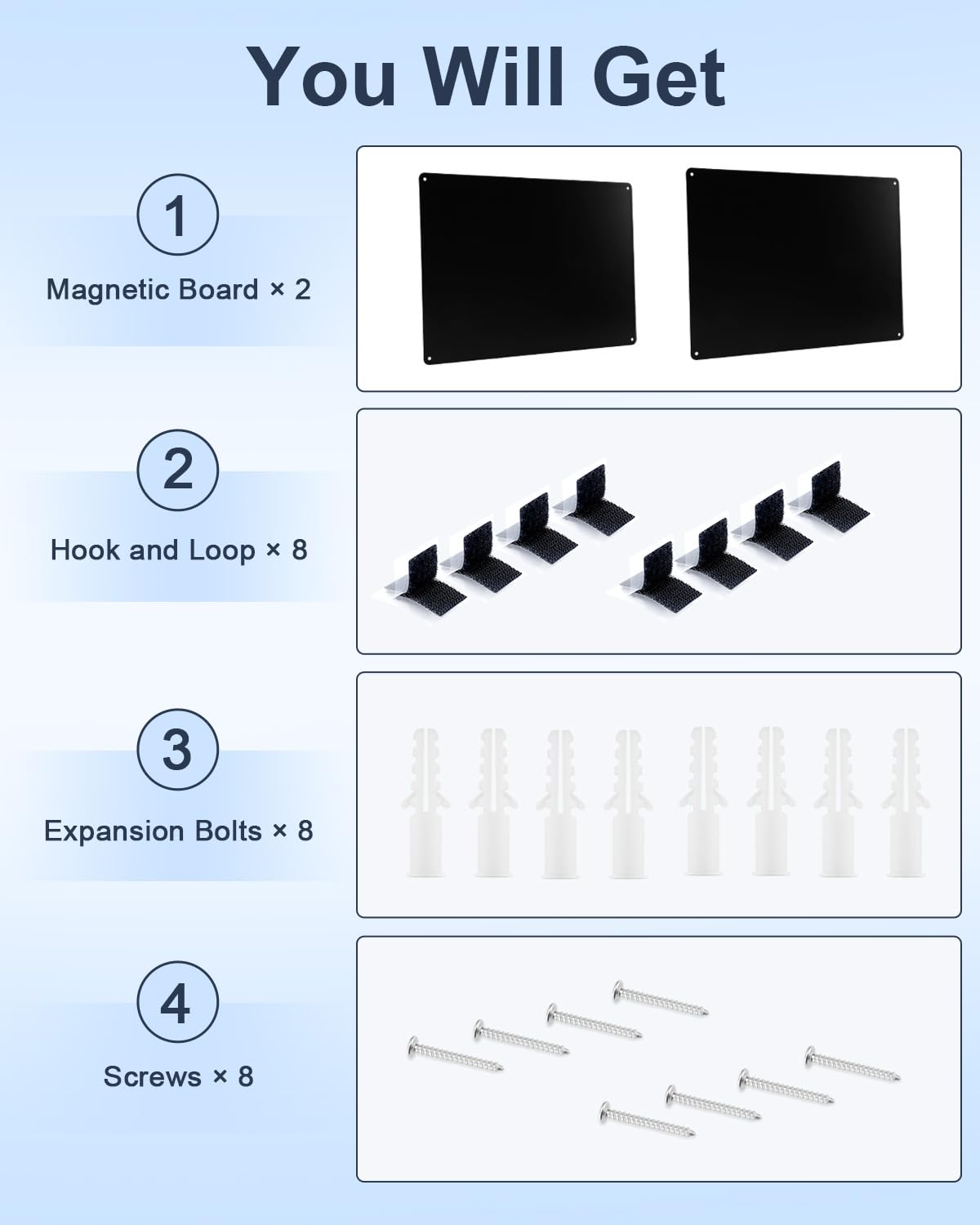 UCEC 2 Pack Black Magnetic Board for Wall, 16.9" x 11.8" Metal Magnetic Bulletin Board for Display Photos Notes Magnets, Magnet Display Board for Wall Refrigerator Cabinet etc, with Adhesive & Screws
