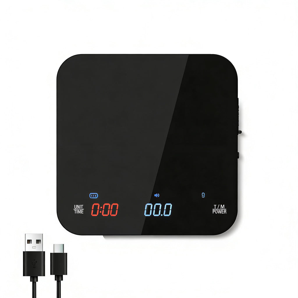 Rechargeable Mini Coffee Scale with Timer, 2kg/0.1g Diyife Espresso Scale with Brewing Assist Modes, Tare, Buzzer Function, High Precision Portable Digital Scale for Espresso and Pour-Over Coffee