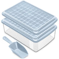ARTLEO Ice Cube Maker Trays for Freezer with Lid and Storage Box, Easy Release 55 Mini Nugget Ice Cubes Tray with Cover, Ice Holder, Scooper, Flexible Durable Plastic Ice Mold & Bin, BPA Free