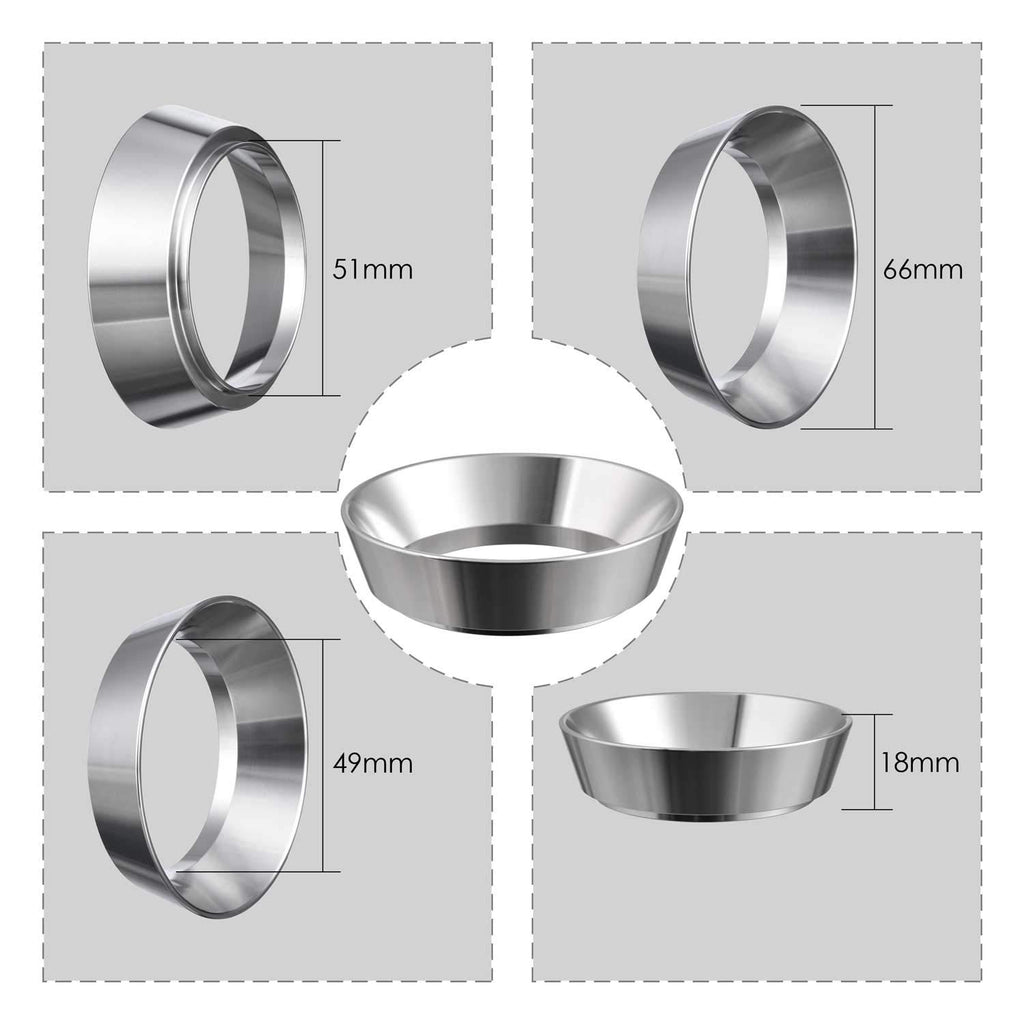 51mm Espresso Dosing Funnel, MATOW Stainless Steel Coffee Dosing Ring Compatible with 51mm Portafilter
