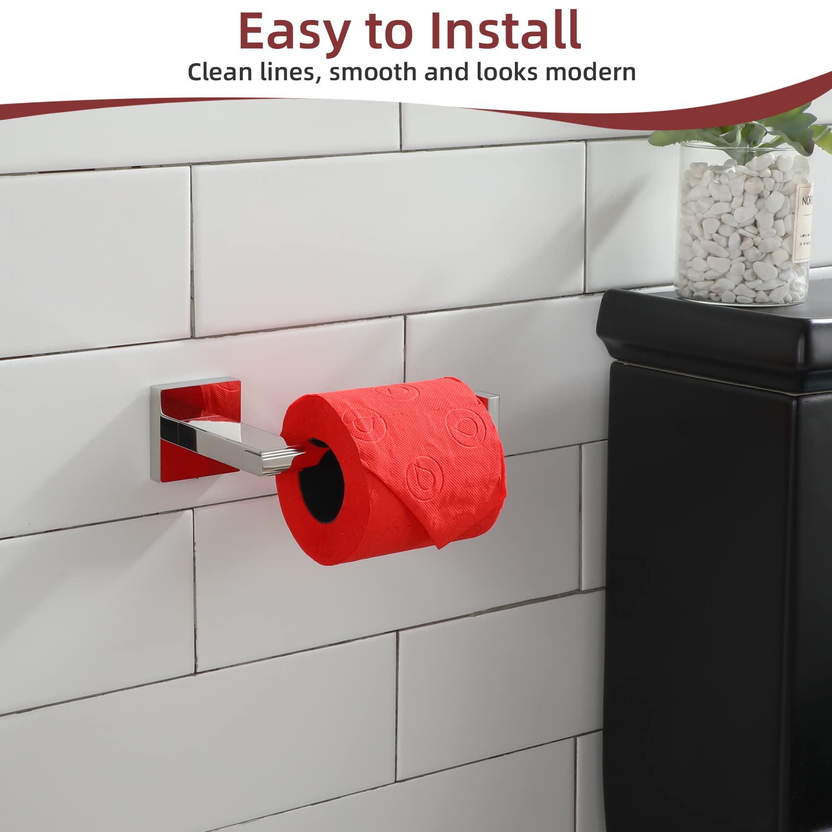 KOKOSIRI Chrome Toilet Paper Holder for Kitchen Bathroom Washroom Toilet Tissue Roll Holder Hold Mega Rolls Stainless Steel, Wall Mounted B2006CH